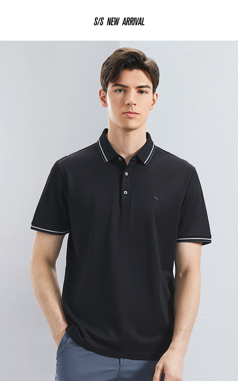 SEVEN [Silk Cotton Blend] Short-Sleeve Polo Shirt with Collar for Men, Spring And Summer Business Casual Men's Top 8