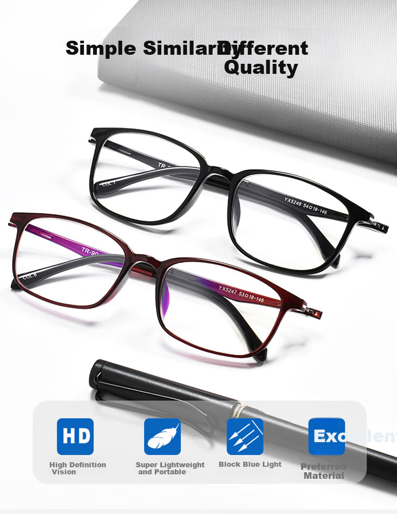 BUZZ Reading Glasses for Men And Women, Anti-Blue Light, Ultra-Light, High Definition, for Middle-Aged And Elderly, Presbyopia Glasses BJ121 Black Frame with Gray Temples 100 Degrees 6