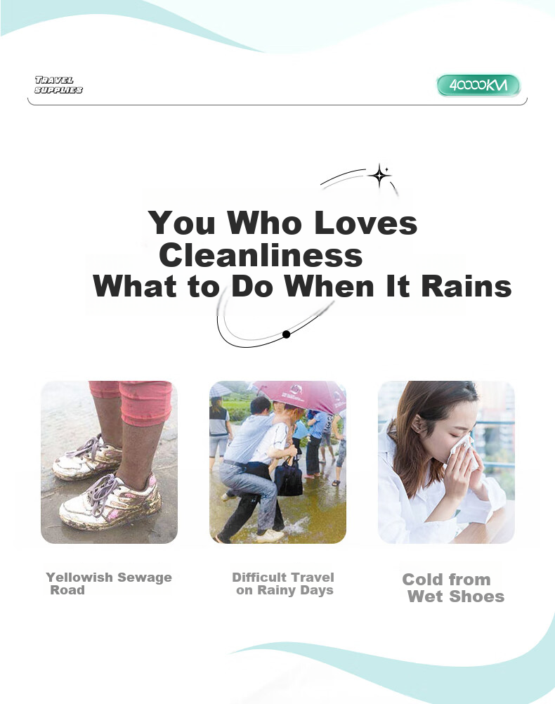 Siwangongli Waterproof Shoe Covers, Non-Slip for Men And Women, Rain Protection, Thickened Wear-Resistant, Rainy Day Foot Covers, Children's Rain Boots, Rain Shoe Covers 2