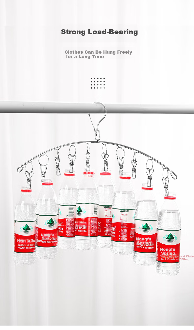 MENGTING Clothes Hanger for Drying Socks on Balcony, Stainless Steel Drying Clips, Multifunctional Sock Clips, Sock Hanger, Underwear Rack, 18 Clips 5