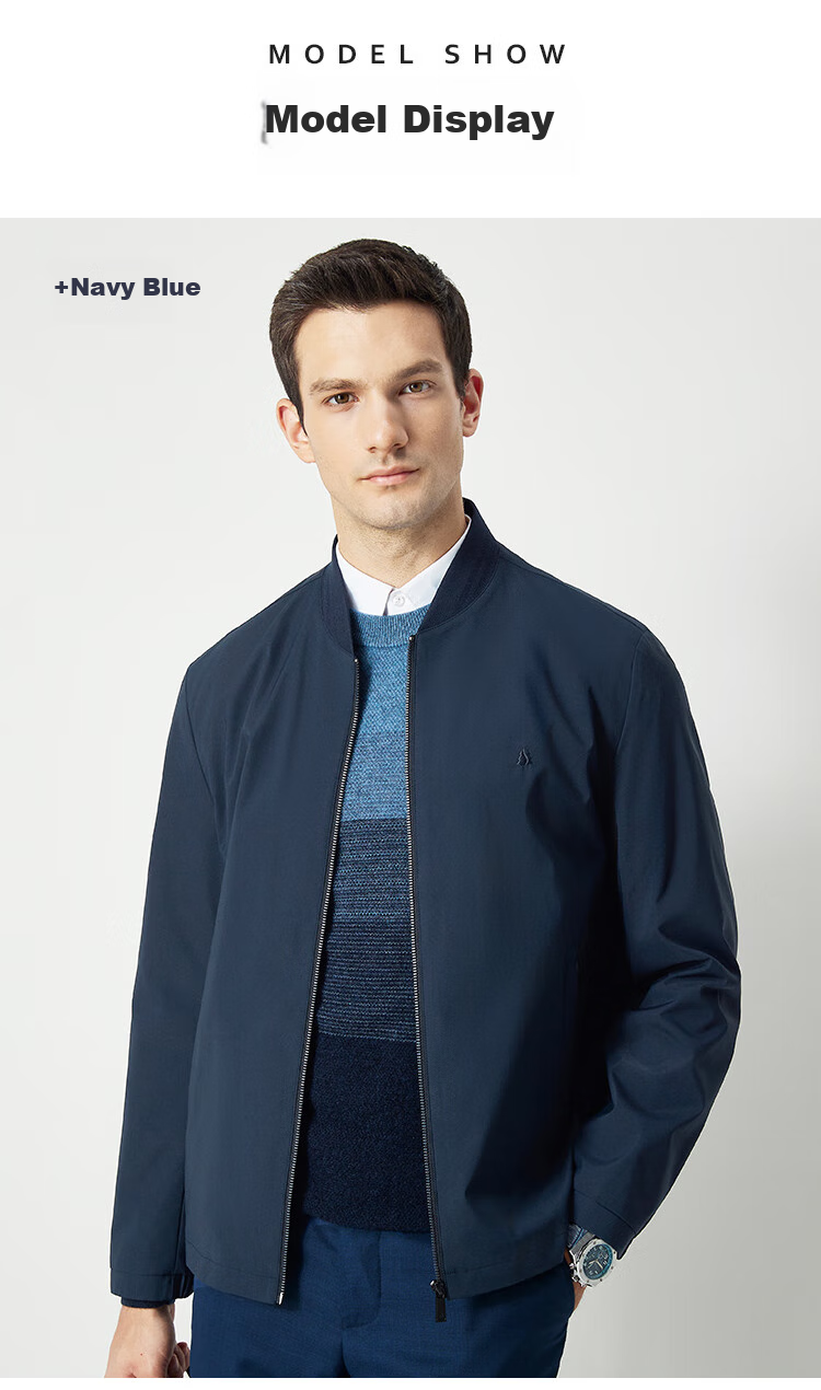 FIRS [Sanfang Technology] Men's Jacket, Autumn Short Style, Wrinkle-Resistant, Business Commute Casual Stand-Collar Zipper Menswear 6