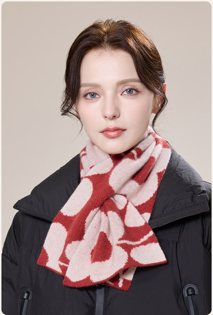 JIUMU 100% Cashmere Small Scarf Women Autumn Winter Warm Neck Warmer Short Scarf Ladies Gift Box Set 5