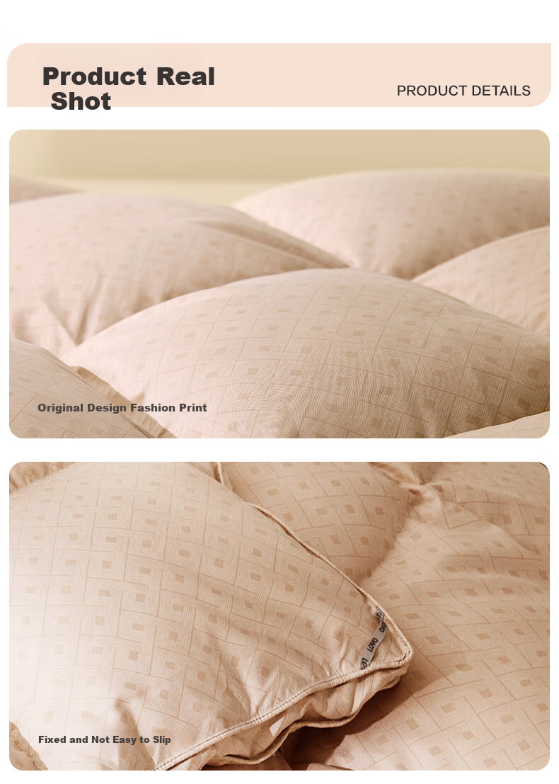 LOVO Luolai Home Textiles, 95% White Goose Down Duvet, 1150g Filling, 220*240cm, White 7