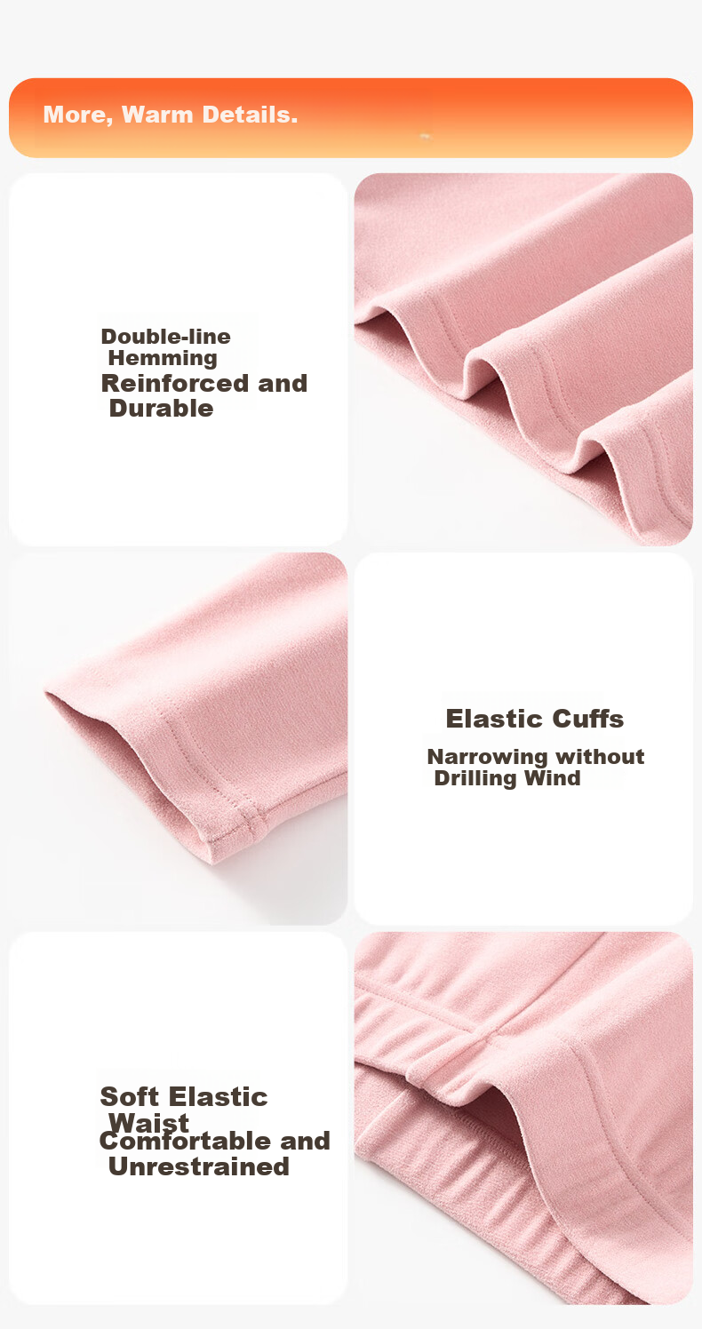 Fentengkean Thermal Underwear for Women, Thick Warm Anti-Cold Yang Ion High-Elastic Slim Base Layer Autumn Top And Pants Set, Christmas Gift 22