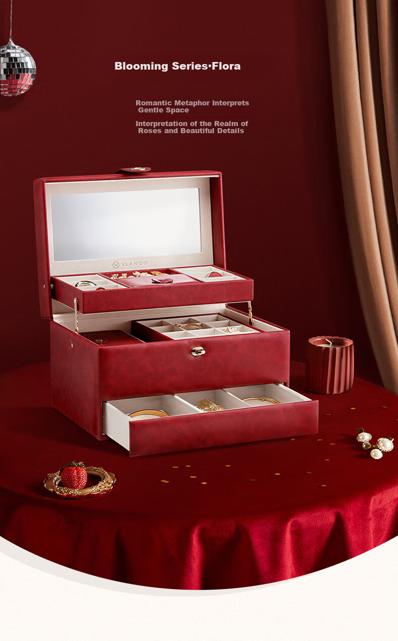 VLANDO Chinese High-End Jewelry Box, Large Capacity Storage Box, Gift for Best Friends, Colleagues, Newlyweds, Wedding Anniversary, Birthday Present 1
