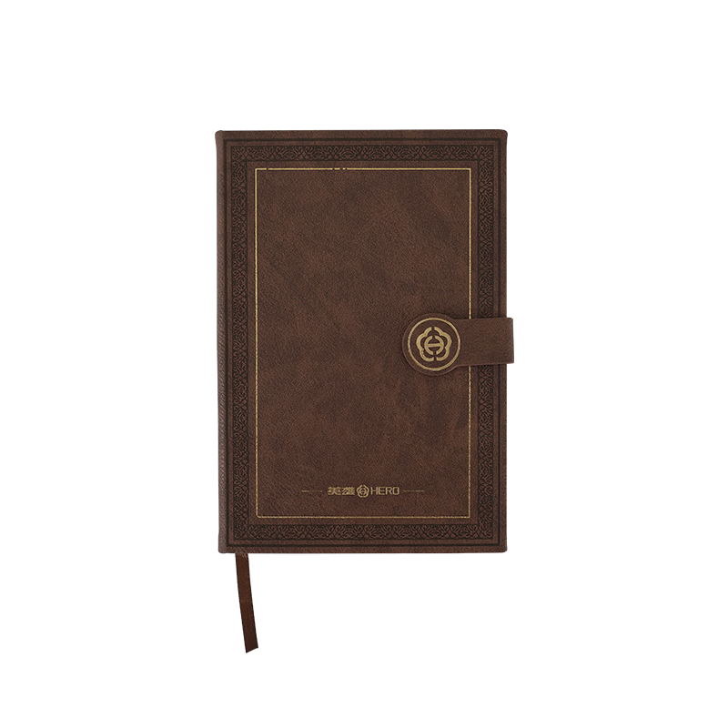HERO A5 Business Notebook Magnetic Buckle Pen Holder Thickened Hard Cover Leather High-End Gift Meeting Office Stationery Lined Tearable Diary Journal