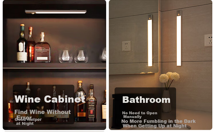 NVC Valentine's Day Cool Dormitory Cabinet Light, Bathroom Night Light, Three-Color Touch Control, Sensor-Activated Dimming 9