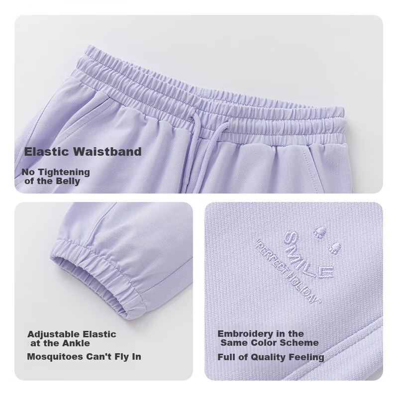 BALABALA Children's Clothing Pants for Boys And Girls, Summer 2025 Loose-Fitting Versatile Twill Long Pants 208225108205