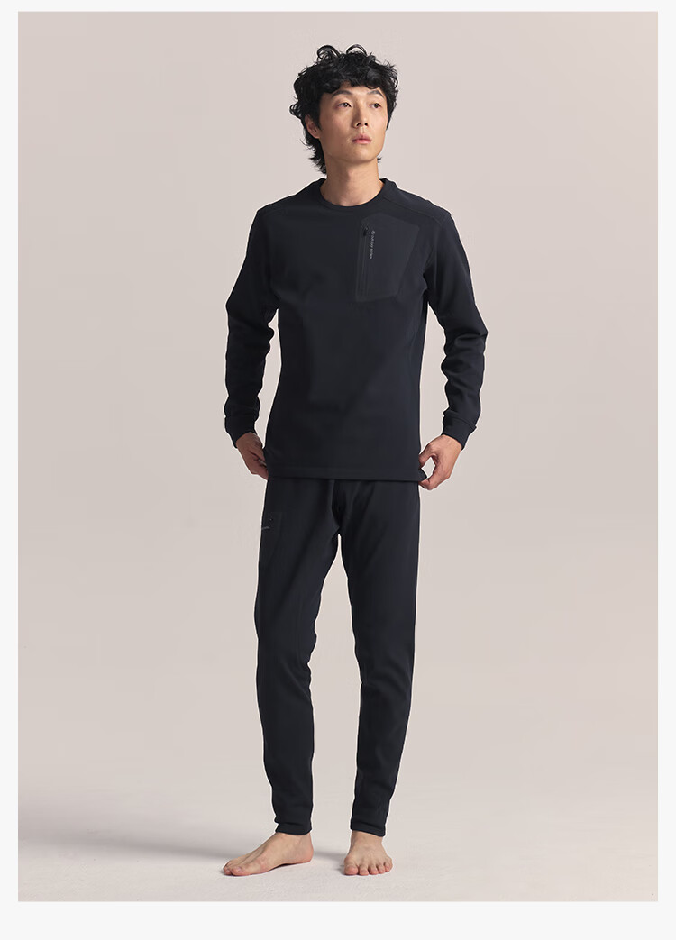 JD Original Winter Fleece Quick-Dry Shirt for Men, Sports Hiking Mountaineering Long-Sleeve Top Thermal Underwear, Space Gray L 10