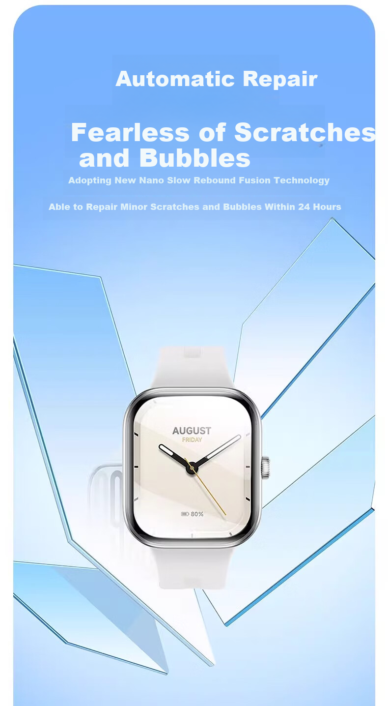 ESCASE [Two-Pack] Screen Protector for Xiaomi Redmi Watch 5, Full Coverage Hydrogel Film, High Definition Anti-Scratch Low Fingerprint Resistant Protective Film 3