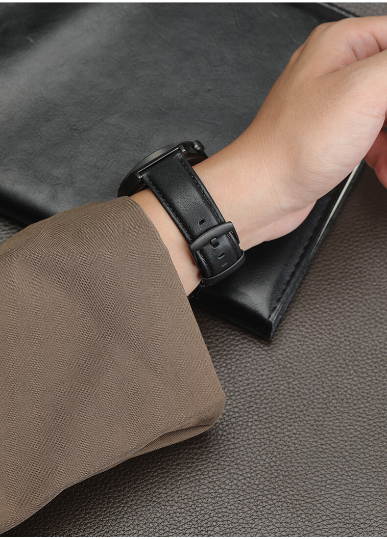 Gangjue Genuine Leather Watch Strap for Huawei GT6/GT5/GT4 Pro/Watch5/4/3/2 Women’s 41/42MM First Layer Cowhide Frost White 18mm Band 14