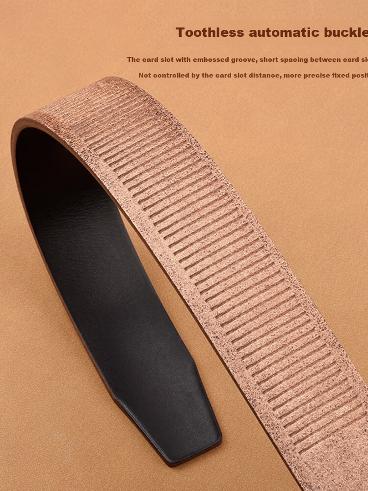 JEEP Men's Belt, Top-Grain Leather, Toothless Automatic Buckle, Casual Pants Belt, Birthday Gift for Boyfriend 5