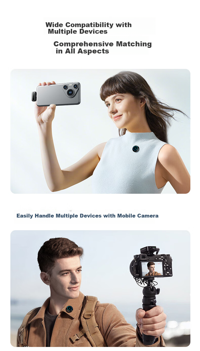 Haomuren Wireless Lavalier Microphone M9, Live Streaming Equipment for Streamers, TikTok Karaoke Interview Recording Microphone, Outdoor Professional Noise-Cancelling Mic, Button Microphone for Short Video Vlog 14