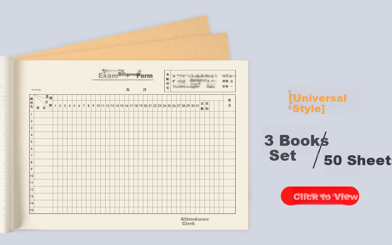 SIMAA 31-Day Attendance Record, Employee Work Log, Scheduling Sheet, Employee Time Record Book, Sign-In Register, 3-Pack, 6767 3