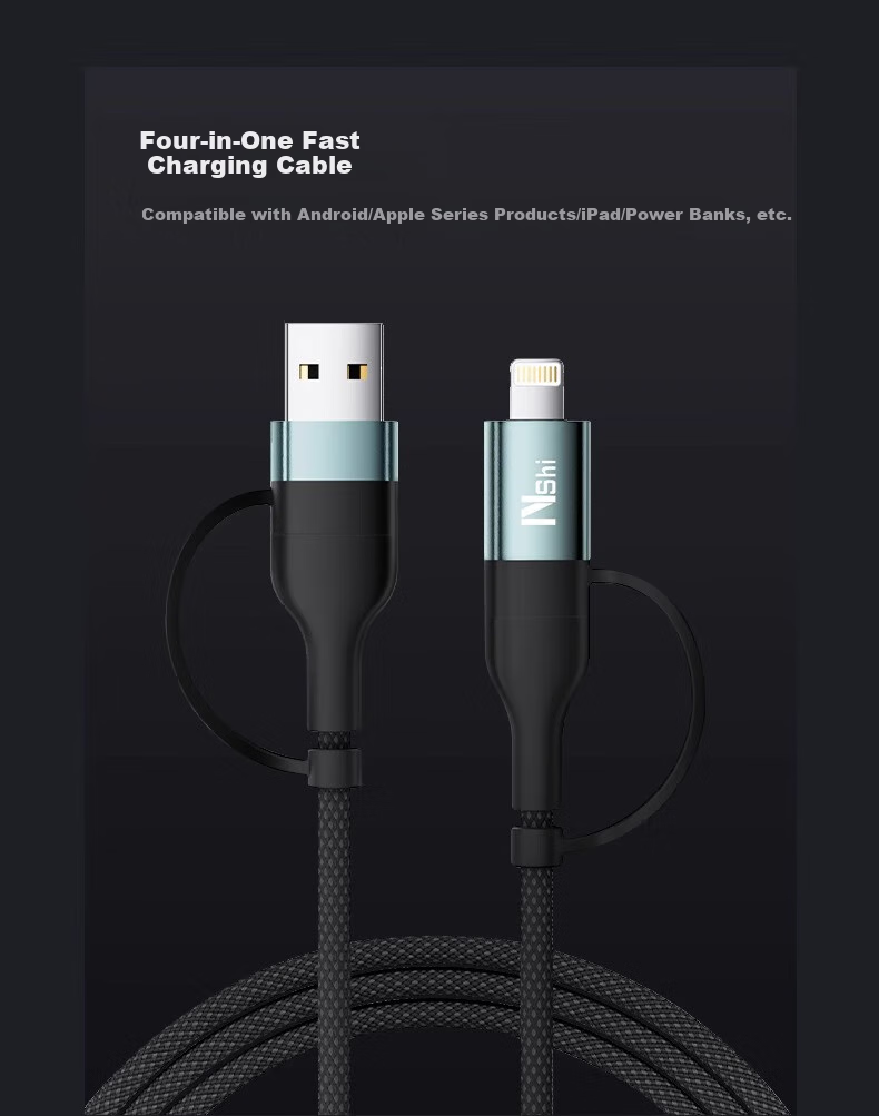 Nengshi Four-In Charging Cable, Type-C Data Cable, PD Dual-Head Fast Charging, Suitable for Apple IPhone, Huawei, Xiaomi IPad/tablet/laptop, 1.5 Meters 13