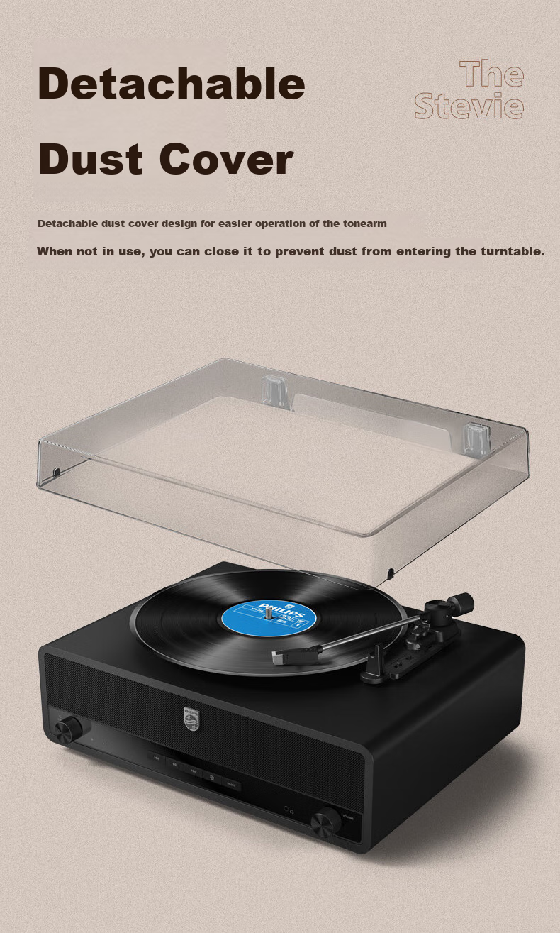PHILIPS TAV3000B Vinyl Record Player Bluetooth Wireless Retro Audiophile Phonograph Turntable [Subsidies] Black 13