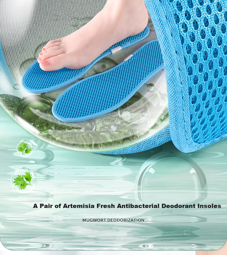 3AnGnI Anti-Odor Insoles for Men, Mugwort Breathable Sweat-Absorbing Non-Stuffy Odor-Eliminating Sports Shock-Absorbing Soft Cushioning for Long Standing 8