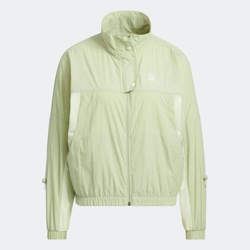 Adidas Women's Lightweight Windproof Sports Casual Stand Collar Jacket HS8843 Green S 6