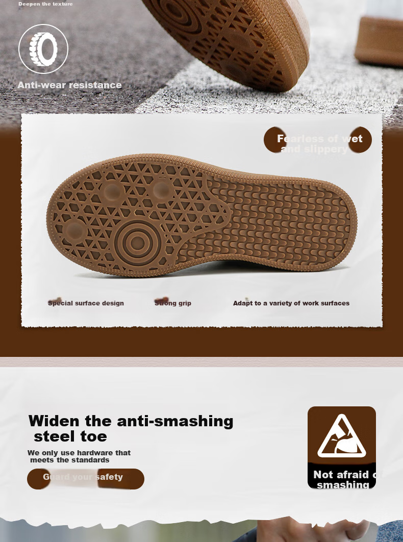 LAOGUANJIA Men's Safety Shoes, Breathable, Odor-Resistant, Steel Toe Cap, Anti-Smashing, Anti-Puncture, Protective Work Shoes, Comfortable And Durable, Size 42 6