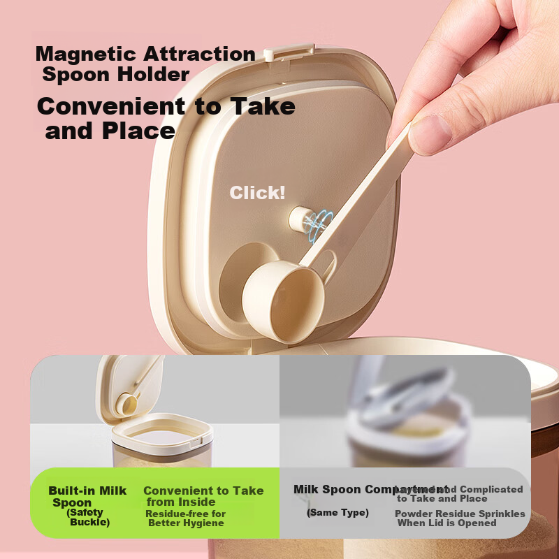 ANKOU Milk Powder Container, Baby Formula Sealed Jar, Portable Dispenser for On-The Rice Powder Box, Complementary Food Storage Canister
