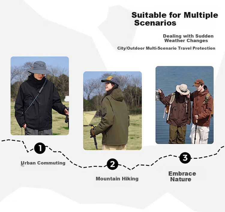 JEEP SPIRIT Men's Three-In Jacket, Men's Windbreaker, Autumn And Winter Warm Casual Fleece Outerwear 3