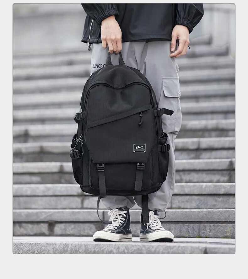 Huili Backpack for Men, Large Capacity School Bag for Middle School, High School And College Students, Lightweight Casual Travel Water-Resistant Laptop Bag 3