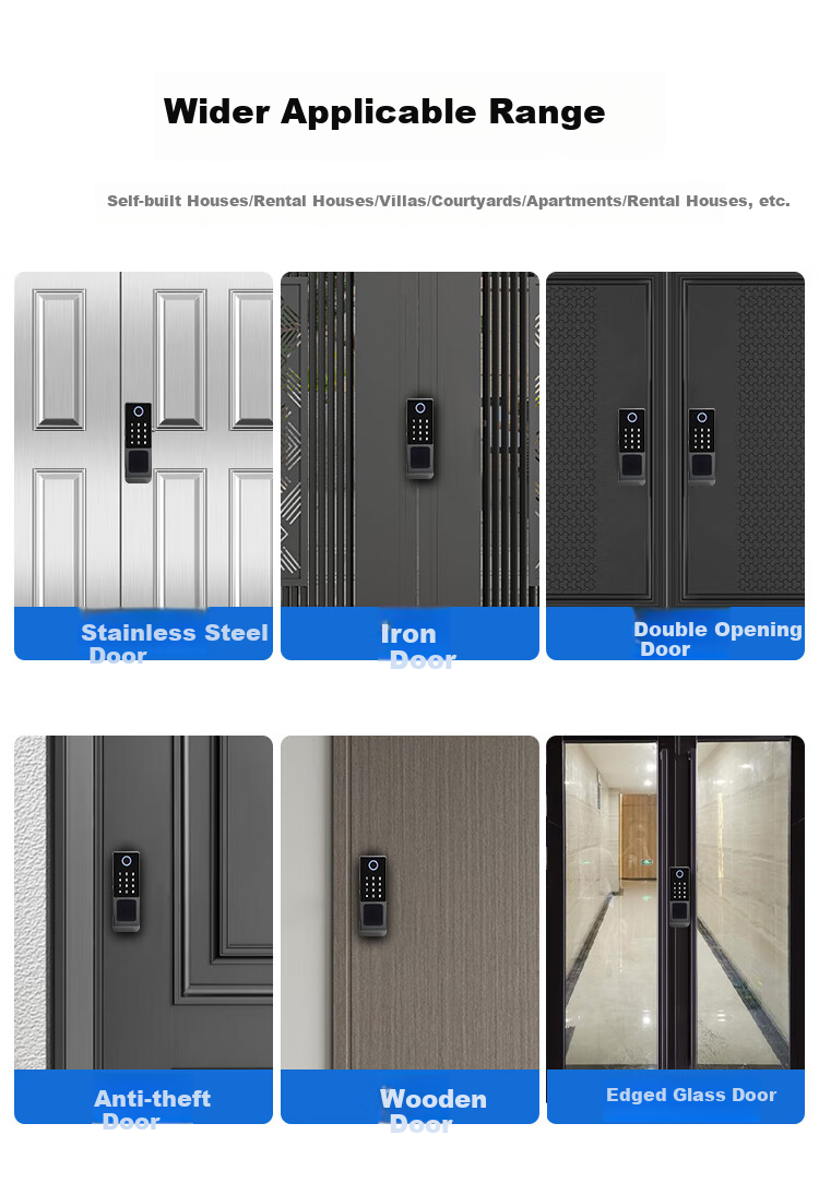 GSON Fingerprint Lock Password Lock Outdoor Waterproof Anti-Theft Door No Wiring Required Courtyard Gate Smart Old-Style Anti-Theft Door Fingerprint Lock 3