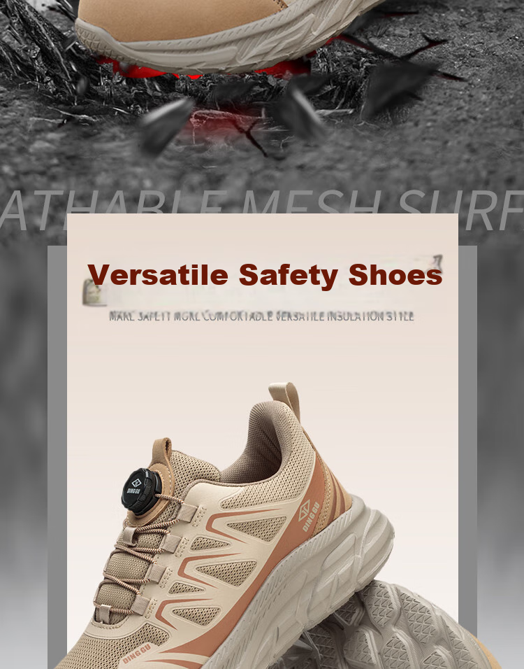 Dinggu Safety Shoes for Men, Lightweight All-Season Anti-Smashing Anti-Puncture Steel Toe Work Boots with Smart Buckle JD8071C41 2