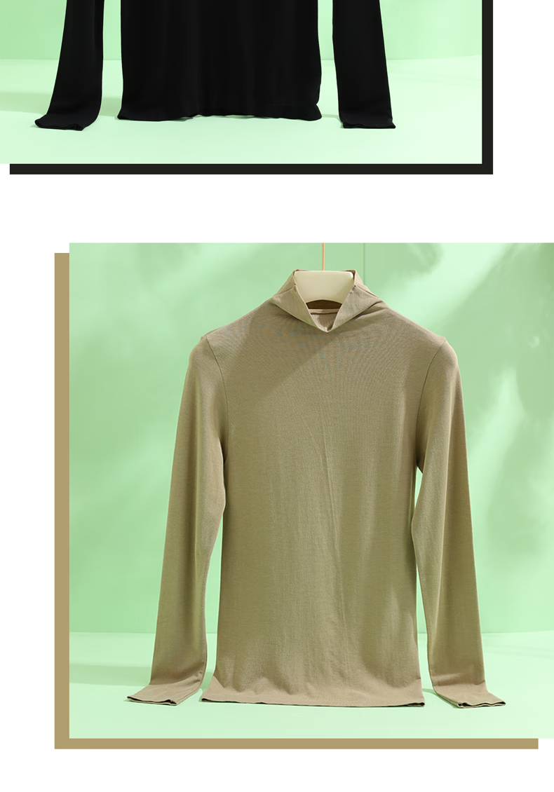 SNOWFLYING Turtleneck Wool Thermal Base Layer Women's Black Long Sleeve Autumn Winter Top 5
