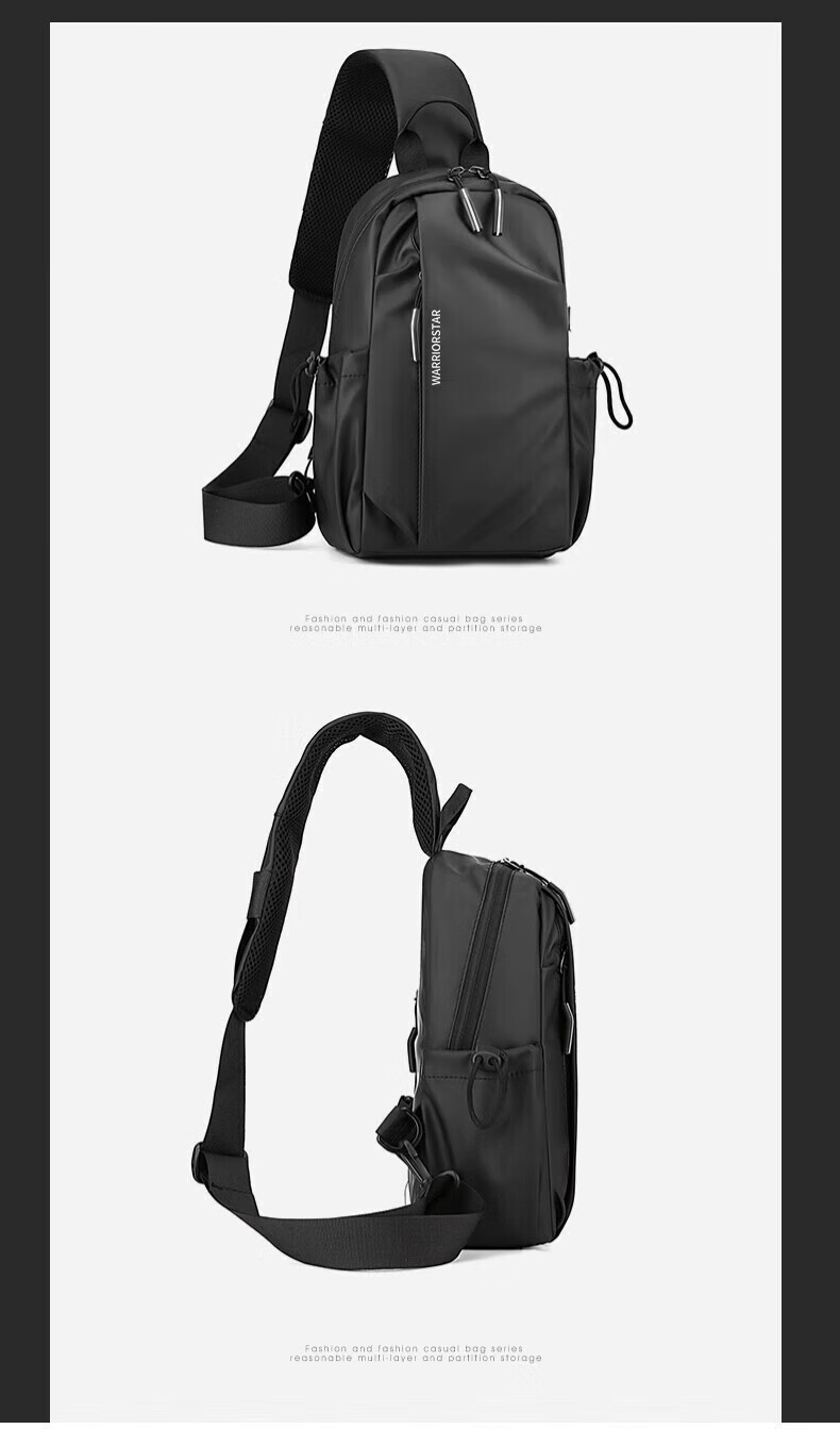 Huili Chest Bag, Men's Shoulder Bag, Large Capacity, Versatile Casual Waist Pack, Sports Commuter Crossbody Bag, New Convenient Sling Bag 14