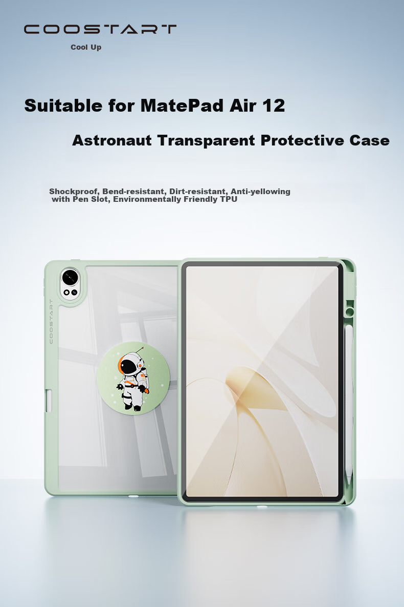 COOLSTART Protective Case for Huawei MatePad Air/Air Z, 12-Inch Tablet Case, 2025 Refreshed Version with Pen Holder, Full Protection, Anti-Bend, Shockproof Airbag 2
