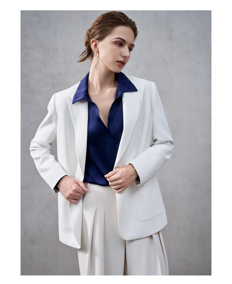 G2000 Satin Fabric with Brooch Tie Women's 2025 Autumn Winter Long Sleeve Casual Shirt Mall Edition 15