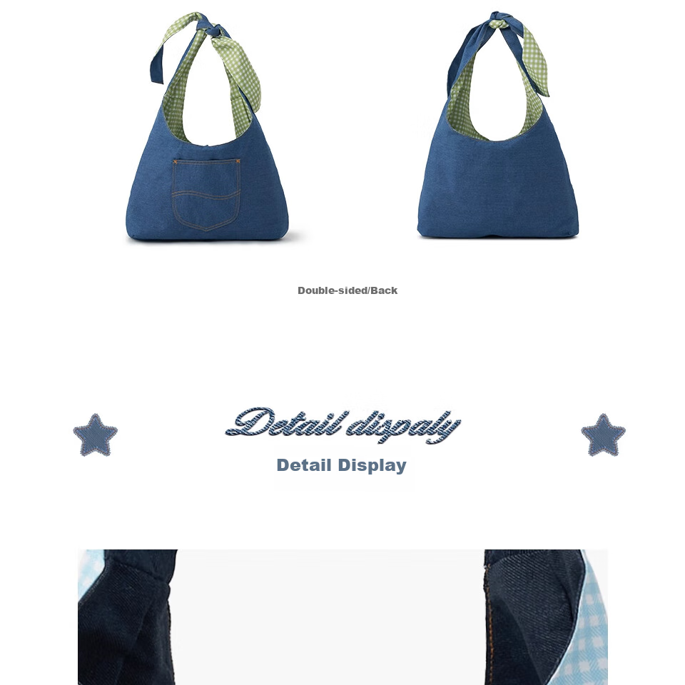 Lee Plaid Canvas Bag, Women's Handbag, Shoulder Bag, Versatile Tote, Casual Reversible Bag, Gift, Birthday Present 12