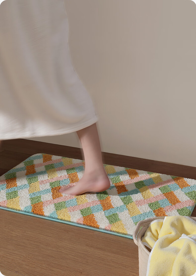 Da Jiang Bathroom Mat Toilet Bath Door Water Absorbent Non-Slip Floor Mat 40x60cm 4