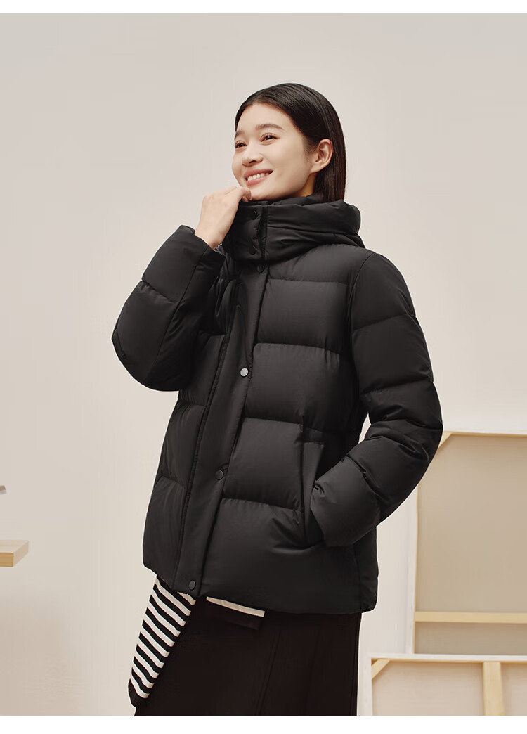 JD Original down Jacket for Women, 90% Duck Down, Puff Mid-Length Style, Fashionable Versatile, Winter New Thick Coat, Pure Gray, Size L 18