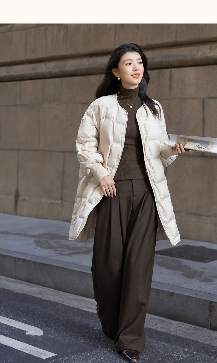 Dme [Puff Lover] 25 Winter Cloud 90% Duck Down Matte Horizontal Knitted Slimming Bread Women's Down Jacket 21