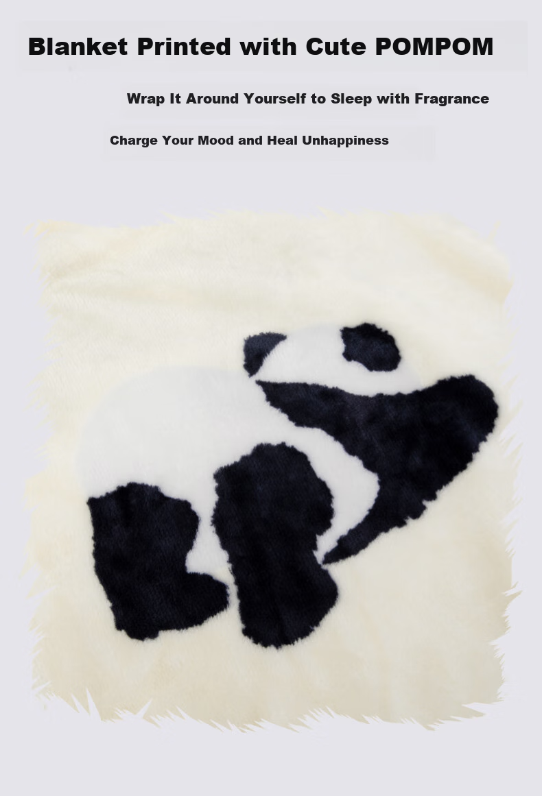 TBH (TBH) Panda Puff Two-In Hugging Pillow Blanket Flannel Warm Throw Pillow Car Home Travel Fleece Blanket Cushio 7
