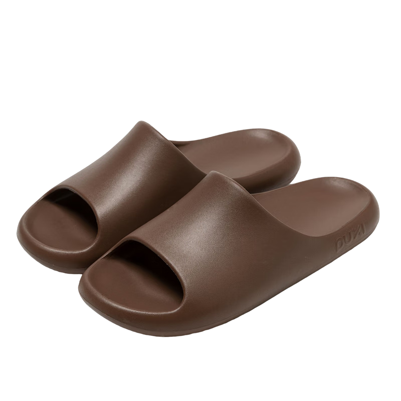 Puxi Women's Summer Indoor Anti-Slip Odor-Resistant EVA Soft Sole Shower Slippers, Men's Milk Coffee Color Size 44-45