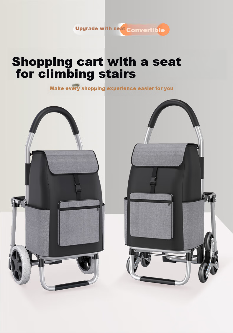 Boyun Grocery Shopping Cart, Household Trolley, Supermarket Portable Cart for Elderly, Foldable Camping Cart, Stair-Climbing Hand Truck 1