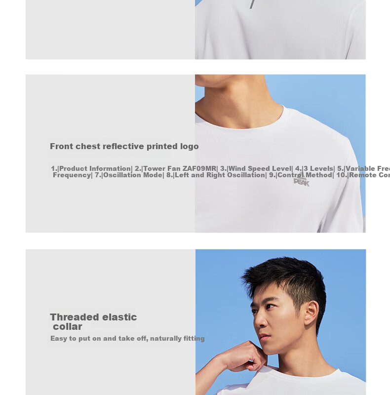 Peak Men's Summer Short Sleeve Quick-Dry Breathable Sports Loose Running Base T-Shirt DF652471 28