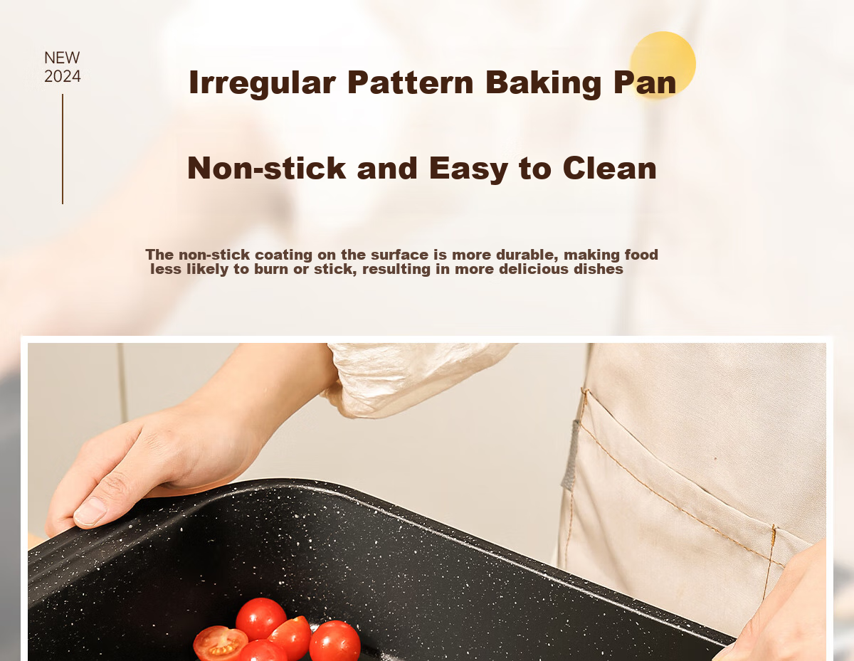 PAKCHOICE Rectangular Fish Grilling Pan with Lid, Specialized Grill Pan for Induction And Gas Stoves, Carbon Steel Non-Stick Baking Tray for Home Use 10