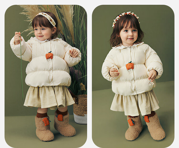 Minibala Girls Down Jacket Sweet Cute Style Baby Toddler Warm Coat 2025 Winter 3