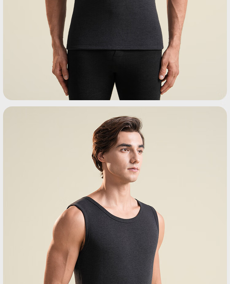 YUZHAOLIN Men's Wool-Filled Warm Vest Thickened Fleece Lined Large Size Sleeveless Autumn Winter Base Layer Jacket 14