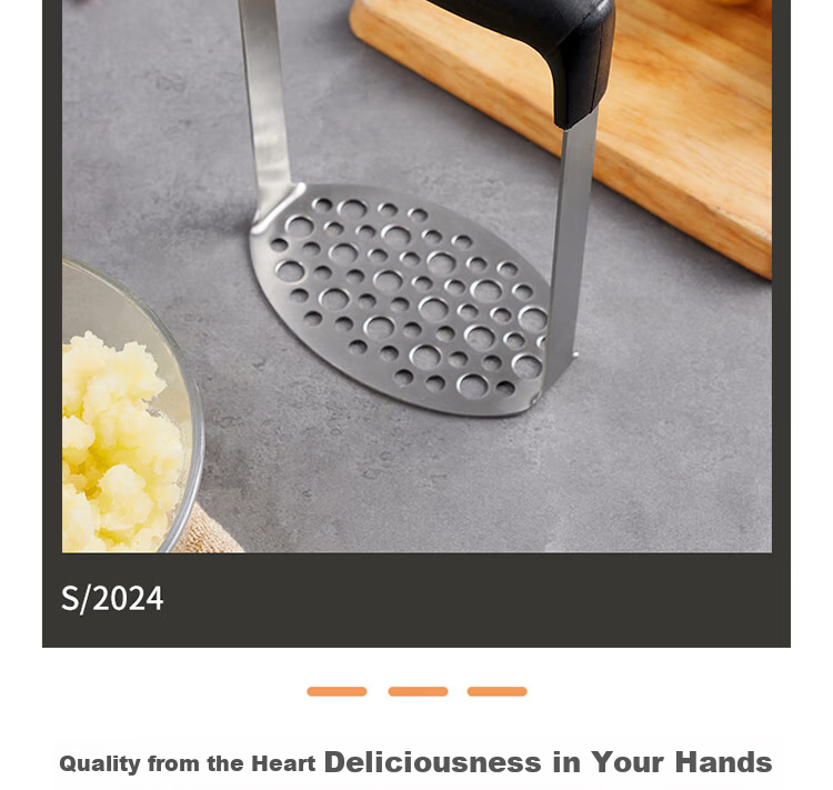 Baijie Stainless Steel Potato Masher, Manual Potato Press, Home Use Potato Masher, Potato Puree Crusher Tool, Baby Food Grinder 4