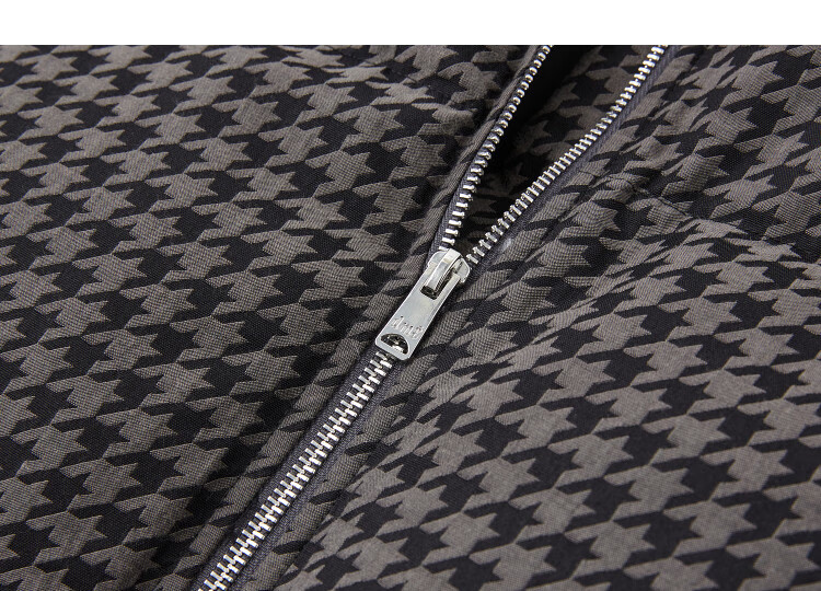 Dme [Double-Sided Houndstooth Jacquard] Winter 90% Duck Down Stand Collar Four-Layer Crafted Short Loose Women's down Jacket 2