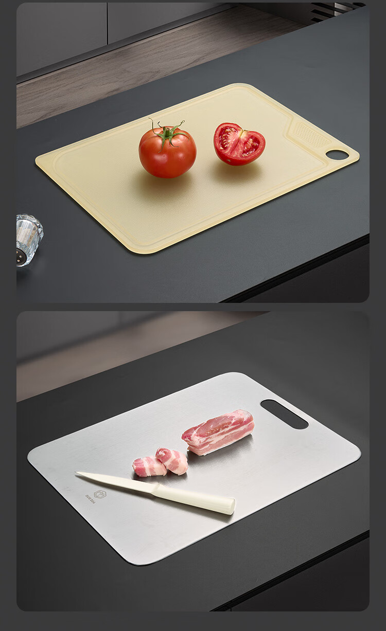 JD Jingzao Cutting Board 304 Stainless Steel Dough Kneading and Vegetable Cutting Board 1+1 Set [Integrated Design] 40*30*0.13cm 8