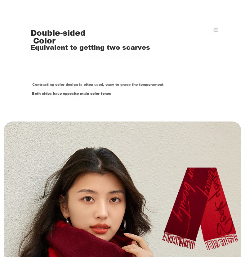 Siggi Wool Scarf for Women, Autumn And Winter Letter Shawl, Thickened Warm Simple Neck Wrap, Birthday Christmas Gift Box Set for Wome 15
