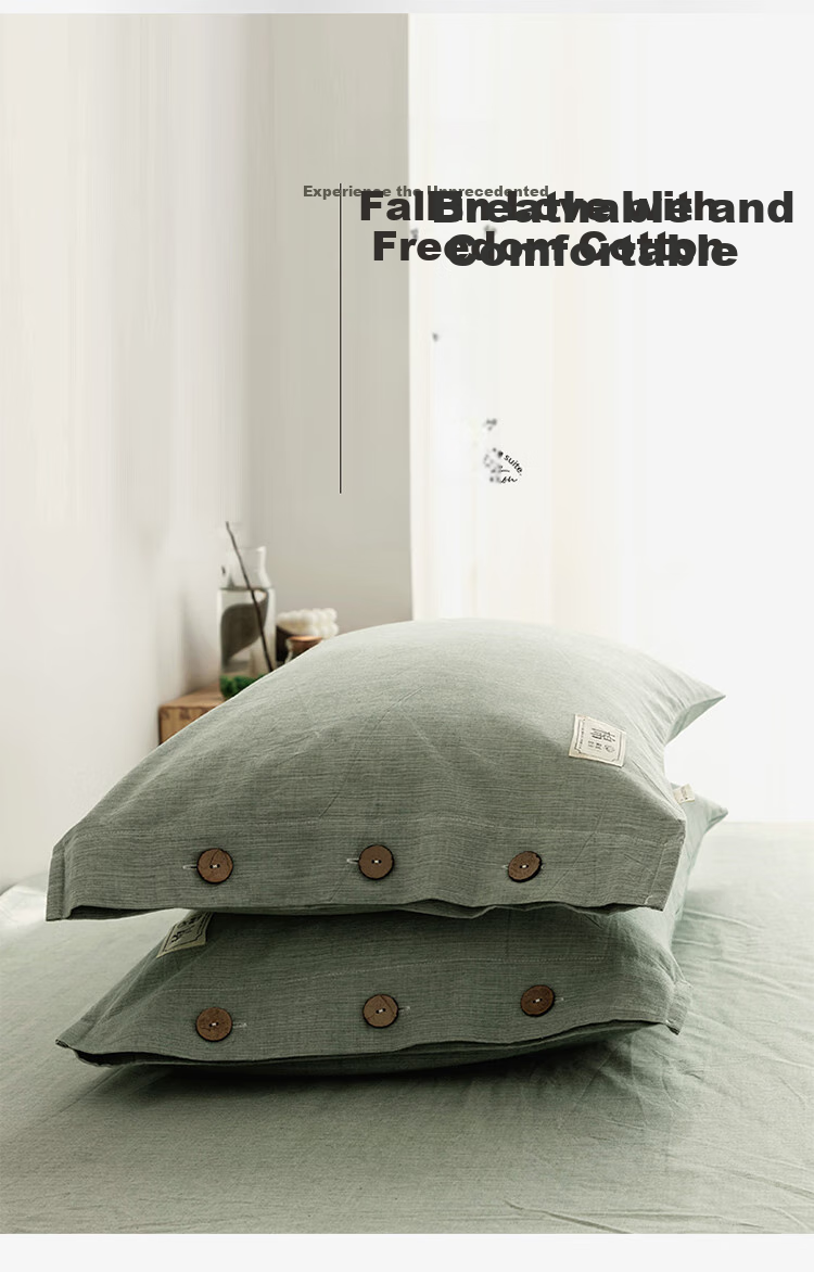 Wuyinliangpin Class A Pure Cotton Pillowcase, 100% Cotton, 48x74cm Pair Set, Deep Sea Blue 6