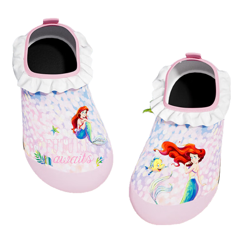 Disney Kids Beach Shoes Baby Non-Slip Snorkeling Socks Boys Girls Swimming Water Shoes D95905 Colorful Mermaid L
