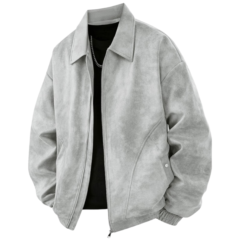 TUCANO Men's Spring Autumn Jacket Suede Loose Retro Workwear Casual Shirt Black L